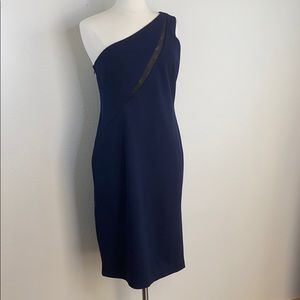 Antonio Melani navy BLOOM one shoulder dress